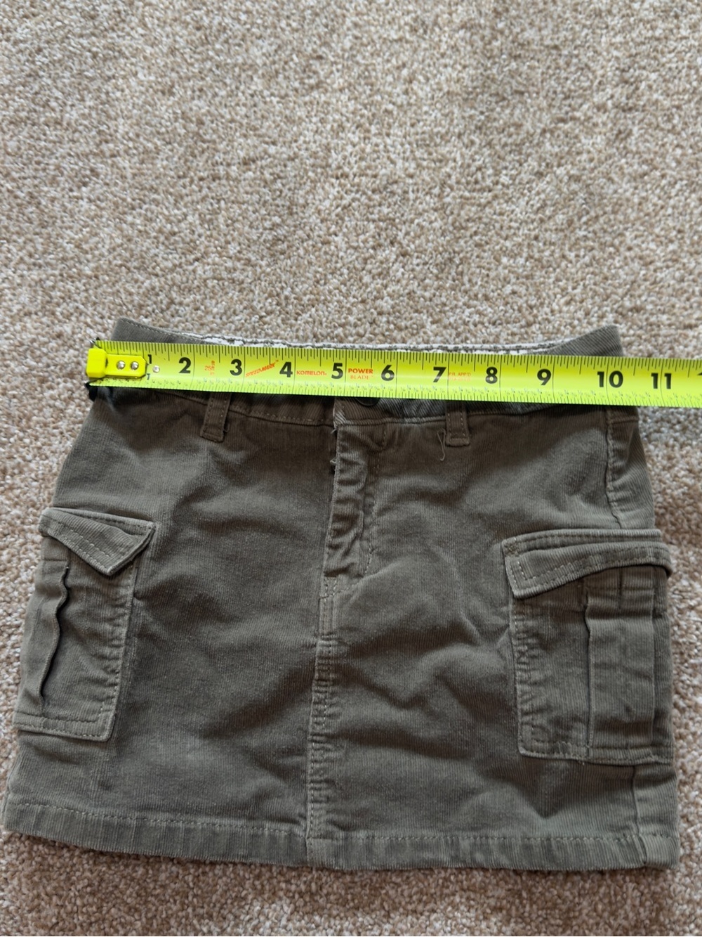 H&M Kids Olive Corduroy Cargo Mini Skirt 5-6Y Utility Military - Picture 7 of 9